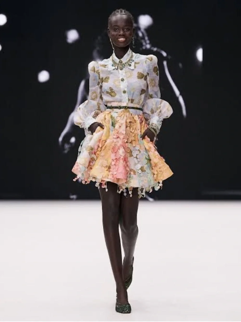 Zimmermann Tempo Disco Patch Tassel Mini Flare Skirt - Picture 2 of 11
